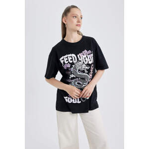 DEFACTO Oversize Fit Printed Short Sleeve T-Shirt