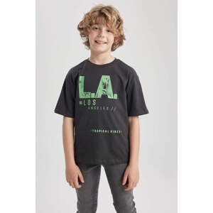 DEFACTO Boy Oversize Fit Crew Neck Printed Short Sleeve T-Shirt