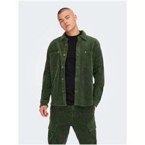 Dark Green Men's Corduroy Outshirt ONLY & SONS Track - Men