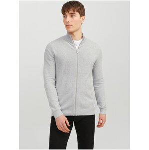 Light gray mens basic sweater Jack & Jones Hill - Men