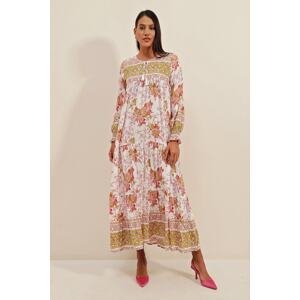 Bigdart 1947 Patterned Long Dress - B. Mustard