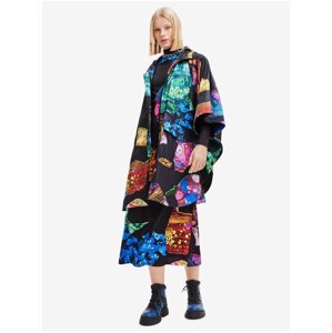 Black Desigual Manchas Colima Womens Patterned Poncho - Women