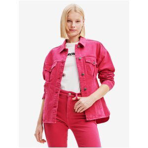 Dark pink Desigual Morgon Denim Jacket - Ladies