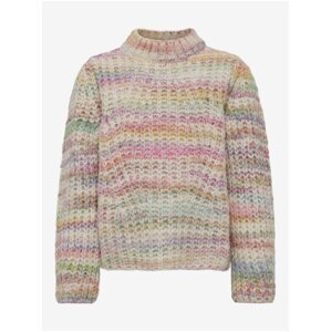 Pink-beige girly patterned sweater ONLY Carma - Girls