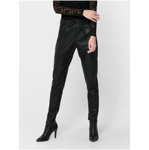 Black Women's Leatherette Trousers ONLY Pop Trash - Women