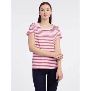 Orsay White-Red Women Striped T-Shirt - Women
