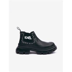 Black Leather Ankle Boots KARL LAGERFELD Trekka Max - Ladies