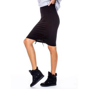 Pencil skirt with decorative lacing black