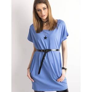 Tunic with a large tear on the back blue