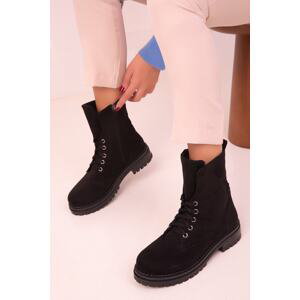 Soho Women's Black Suede Boots & Booties 17567
