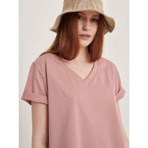 Pink v-neck t-shirt Blue Shadow