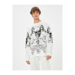 Koton Skull Printed Sweater Crew Neck Long Sleeve