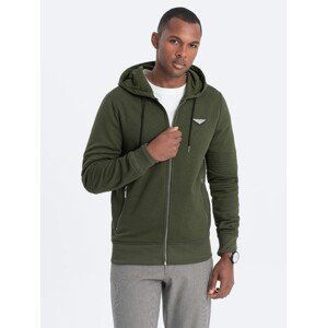 Ombre Men's unbuttoned hooded sweatshirt - olive