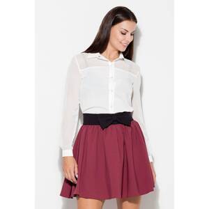 Mini flared skirt with a bow Katrus burgundy