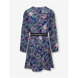 Dark blue girly floral dress ONLY Gitta - Girls