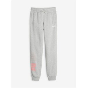 Light grey girls' brindle sweatpants Puma Power - Girls