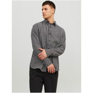 Black Mens Plaid Shirt Jack & Jones Gracia - Men