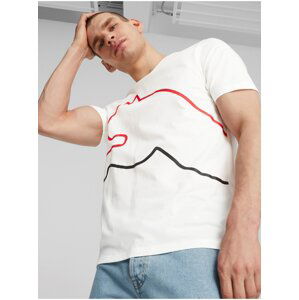 White Men's T-Shirt Puma Big Cat - Men