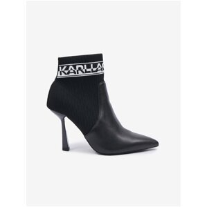Karl Lagerfeld Women's Black Women's Heeled Ankle Boots with Leather Detailing KARL LA - Women