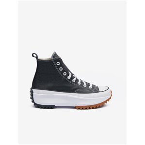 Black Leather Ankle Sneakers on the Converse Run Star Hike platform - Men