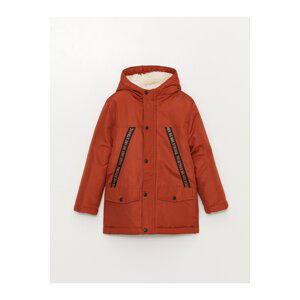 LC Waikiki Boys' Hooded Printed Coat