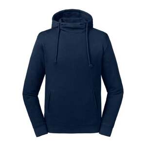 Granatowa bluza unisex Pure Organic High Collar Hooded Sweat Russell