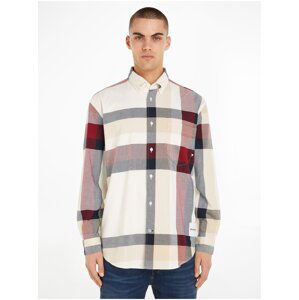 Red-white Mens Checkered Shirt Tommy Hilfiger - Men