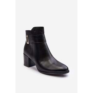 Women's leather ankle boots Black Starines