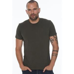 T8569 DEWBERRY BIKE COLLAR MEN'S T-SHIRT-DARK KHAKI