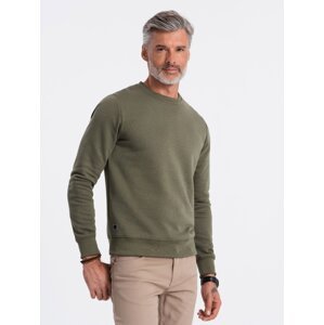 Ombre BASIC men's hoodless sweatshirt - dark olive green