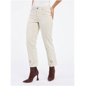 Orsay Beige Women's Cropped Straight Fit Jeans - Women's