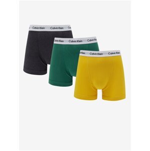 Calvin Klein Set of three men's boxer shorts in green, dark gray and yellow Cal - Men