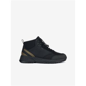 Black Men's Ankle Sneakers with Leather Details Geox Sterrato - Men's