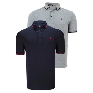 DOUBLE SET T8586 DEWBERRY MEN'S T-SHIRT-NAVY - GREY