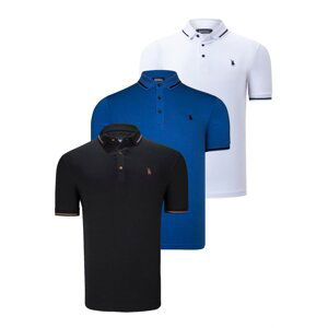 TRIPLE SET T8586 DEWBERRY MEN'S T-SHIRT-BLACK-WHITE-SAKS