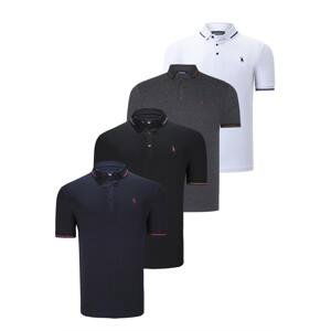 QUADRUPLE SET T8586 DEWBERRY MEN'S T-SHIRT-BLACK-WHITE-NAVY-ANTHRACITE