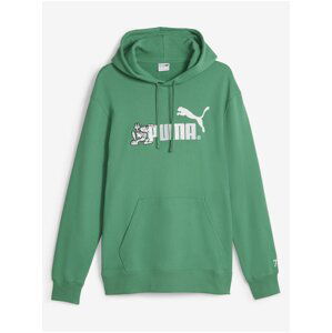 Green unisex hoodie Puma NO.1 LOGO - Men's