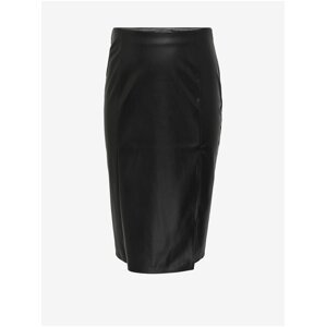 Women's black faux leather pencil skirt ONLY CARMAKOMA Mia - Women