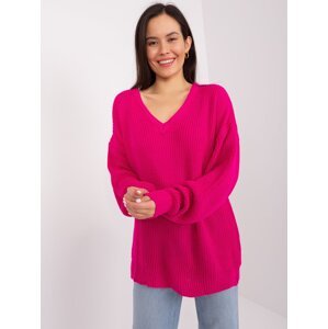 Women's loose-fitting fuchsia sweater