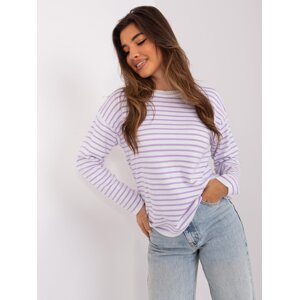 White and light purple oversize sweater with wool