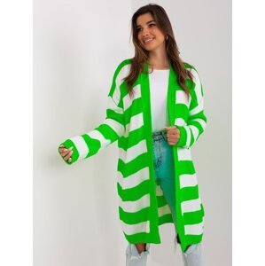 Fluo green and white oversize cardigan