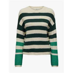 Green and cream women's striped sweater JDY Drea - Women