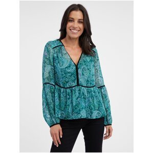 Orsay Turquoise women's patterned blouse - Women's