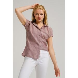 armonika Women's Plum Pattern Short Sleeve Shirt
