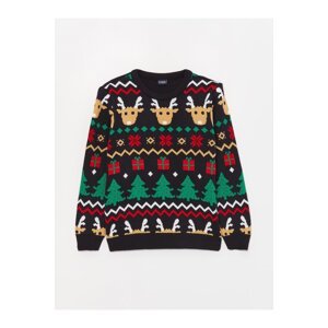 LC Waikiki Crew Neck Christmas Theme Long Sleeve Boy Knitwear Sweater