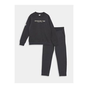 LC Waikiki Boys' Crew Neck Printed Long Sleeve Sweatshirts And Sweatpants.