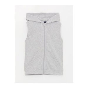 LC Waikiki Basic Boys' Zippered Vest with a Hoodie.