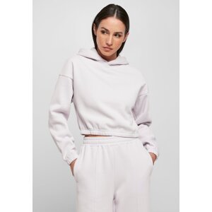 Women's short oversized hoodie with soft lilac