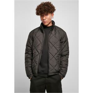 Diamond Quilted Short Jacket Black