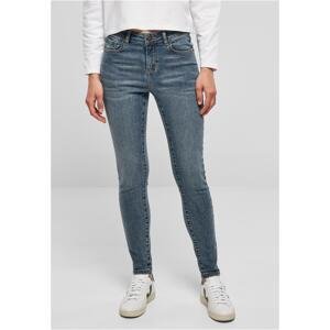 Women's Mid-Waisted Skinny Jeans - Blue